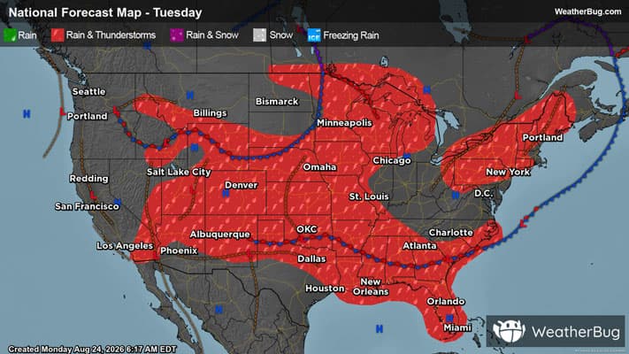 Tuesday's Weather Outlook