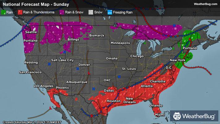 Sunday's Weather Outlook