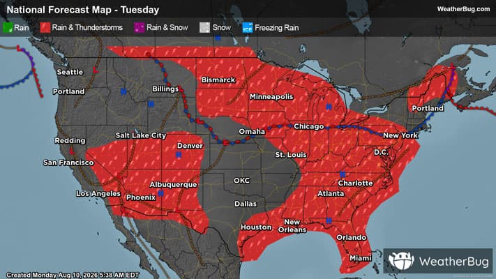 Tuesday's Weather Outlook