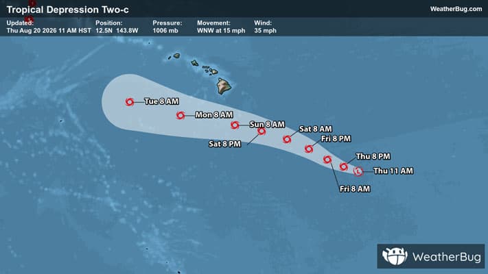 Forecast Track of Tropical Depression Two