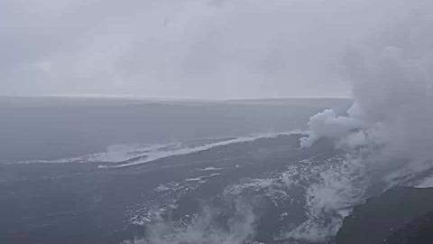 Whirlwind Forms Over Hawaiis Kilaeua Volcano