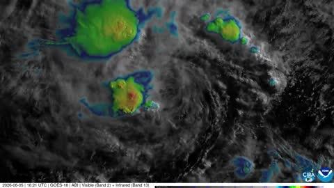 Convection Bursts in Tropical Storm Amanda