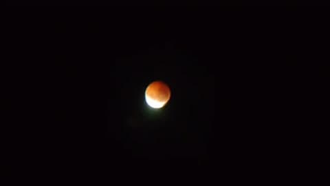 Moon Reddens During Partial Eclipse