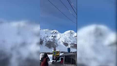 Avalanche Races Down Russian Mountain