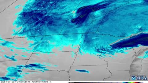 Satellite Shows Bitterly Cold Air Crossing US