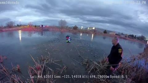 Teens Saved After Falling Into Frozen Pond