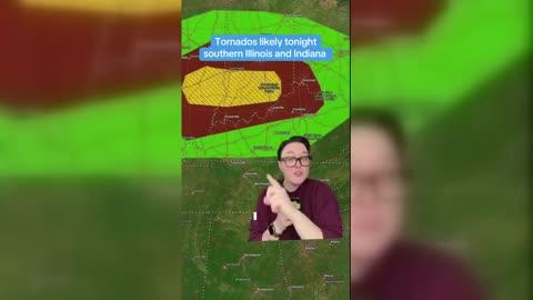 Tornados possibly forming in Illinois and Indiana