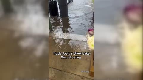 Trader Joes in LA Floods with Heavy Rain