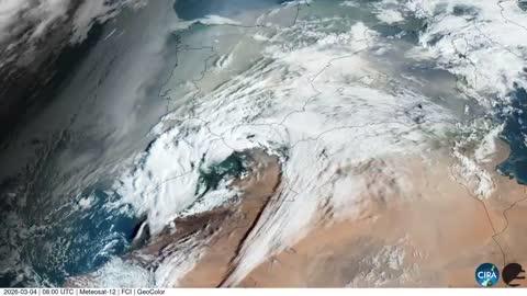 Storm Regina Brings Dust and Rain to Spain
