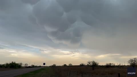 Mammatus Clouds Creep Over Northern Texas