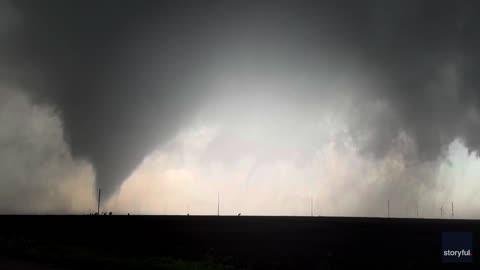 Pair of Twisters Dance Around Each Other