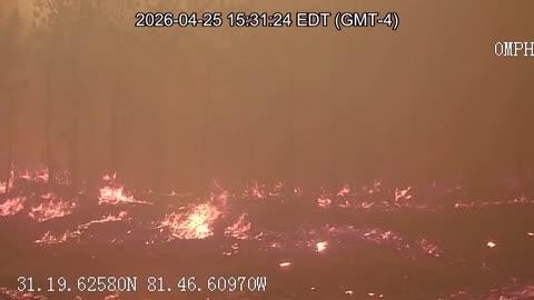 CloseUp Views of Massive Georgia Wildfire