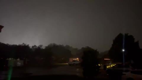 Inferno Sparked During Severe Texas Storm