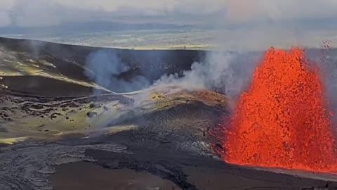 Bright Orange Lava Spews From Kilauea