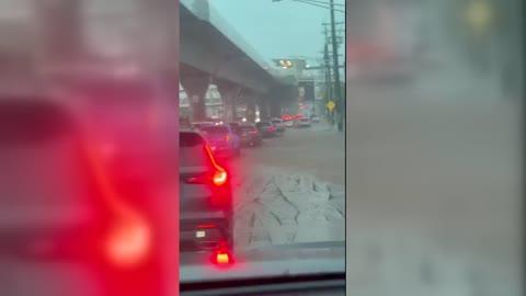 Flash Floods Cause Gridlock on Roads