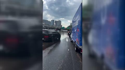 Vehicles Stranded During Flooding