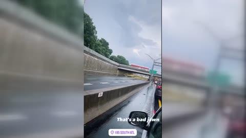 Vehicles Trapped in Floodwater in ATL