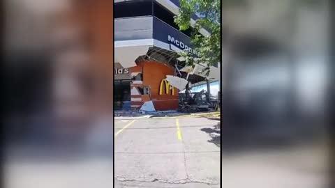 McDonalds Restaurant Damaged in Earthquake