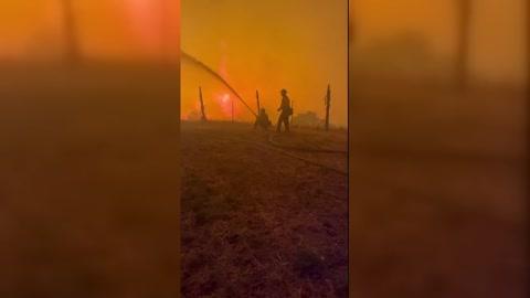 Firefighters POV as They Battle Iron Fire