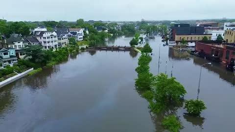 NJ Seaside Town Severely Flooded Following Heavy Rainstorm