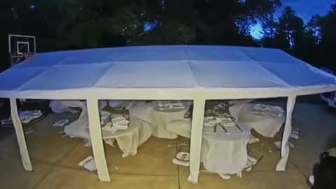 Wild Winds Lift Tent Into Air