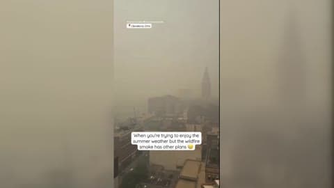 ThisiswhatClevelandOhiolookedlikeearliertodayFortheseconddayinarowwildfire