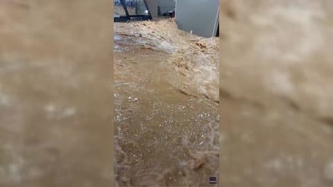 Hotel Guest Shocked as He Finds Lobby Submerged by Raging Floodwater