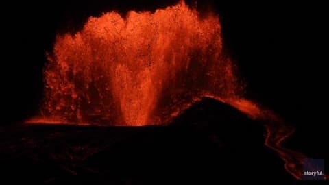 Lava Fountain Erupts From Summit of Kilauea