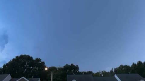 Anvil Crawler Lightning Flickers in Central North Carolina