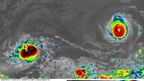 Two Category 4 Hurricanes Churn in Pacific