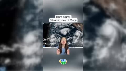 Rare sight as three hurricanes churn across the Pacific Basin