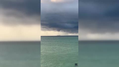 Gigantic Beautiful Waterspout Forms Over Florida Waters