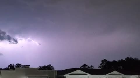 Lightning Flashes Over Atlanta Amid Severe Thunderstorm