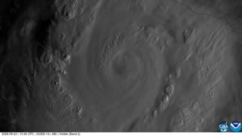 Mesmerizing Satellite Imagery Captures Clouds Swirling Around Eye of Hurricane Polo