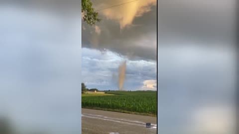 Unreal Moment Funnel Cloud Forms in Western Indiana