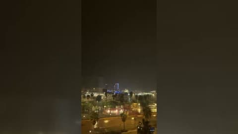 Dramatic Lightning Zaps Behind Barcelona Skyline