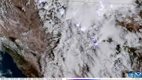 Satellite Imagery Shows Severe Storms Barraging Four Corners Producing Rare Tornado Threat
