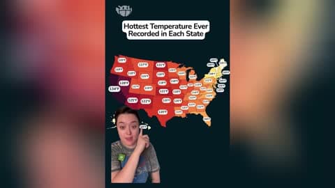 This Map Shows the Hottest Temperature Ever Recorded in Each State