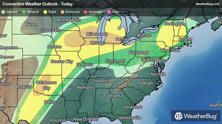 Severe Storms Take Aim at the Northeast, Midwest, Plains | WeatherBug ...