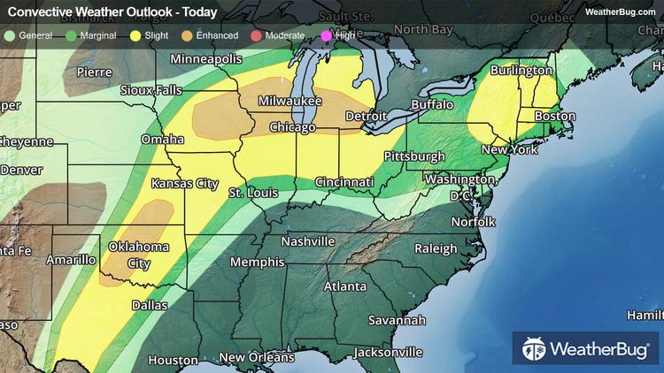 Severe Storms Take Aim at the Central U.S., Northeast | WeatherBug ...